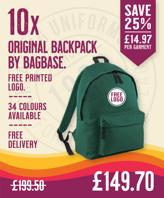 10 x Original Backpacks By Bagbase