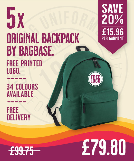 5 x Original Backpacks By Bagbase