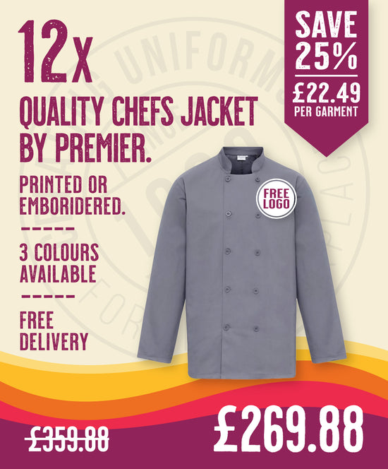 12 x Quality Chef Jackets by Premier