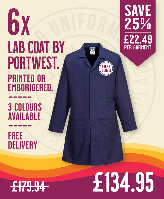 6 x Lab Coats By Portwest