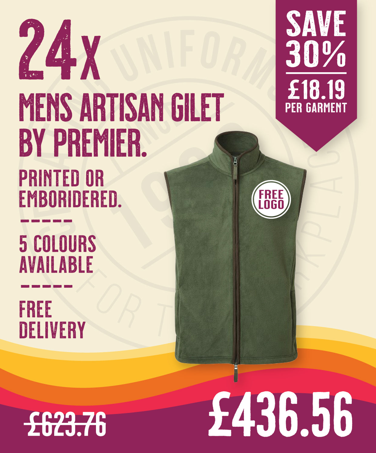 24 x Mens Artisan Gilets by Premier