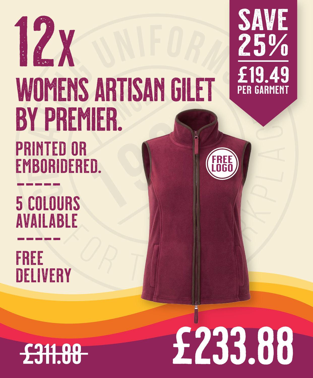 12 x Womens Artisan Gilets by Premier