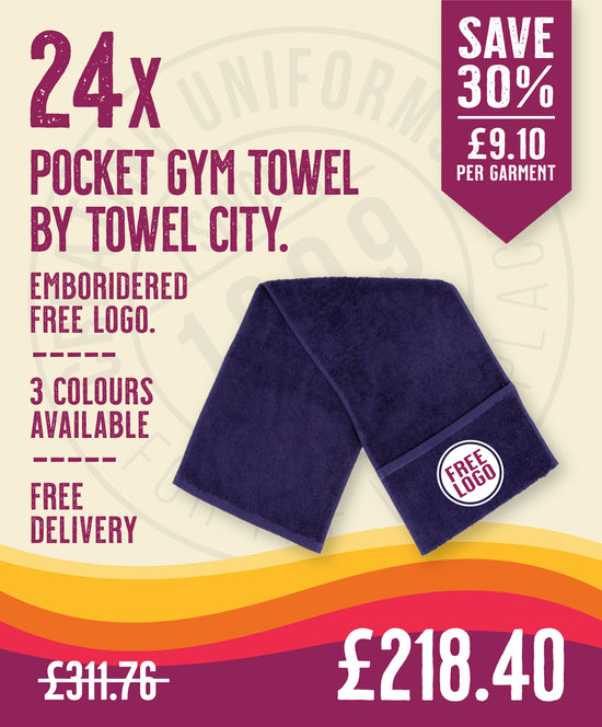 24 x Gym Pocket Towels by Towel City