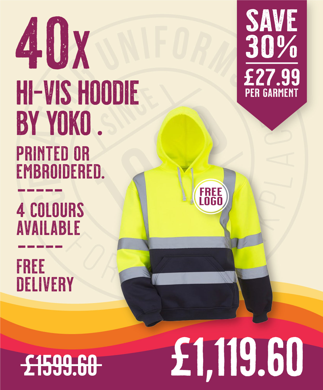 40 x Hi-Vis Hoodies by Yoko