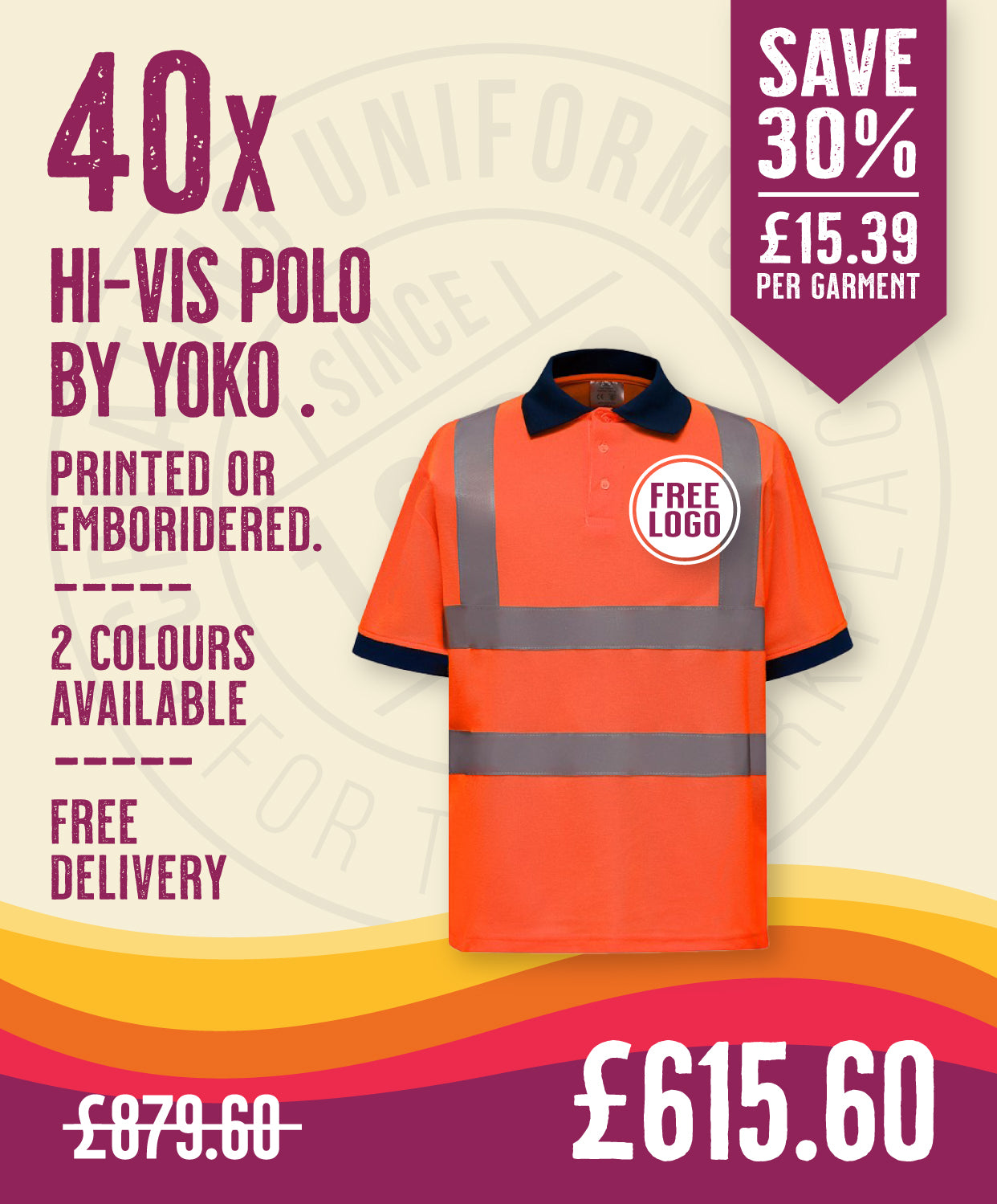 40 x Hi-Vis Polos by Yoko