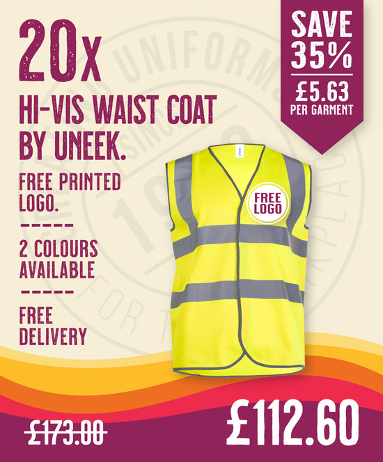 20 x Hi-Vis Waistcoat By Uneek