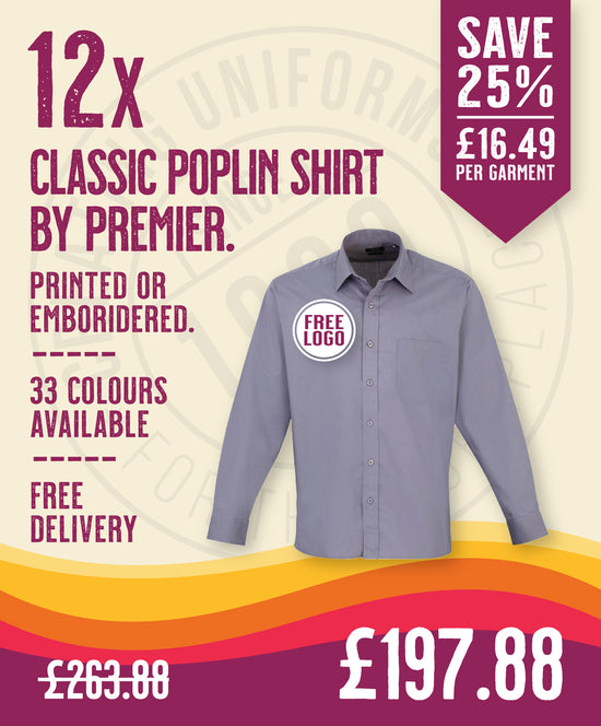 12 x Classic Poplin Shirt By Premier