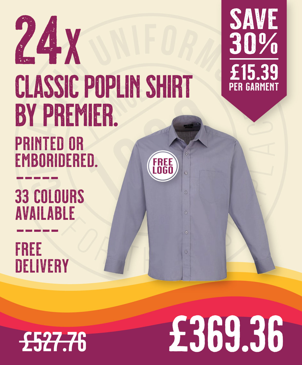 24 x Classic Poplin Shirt By Premier