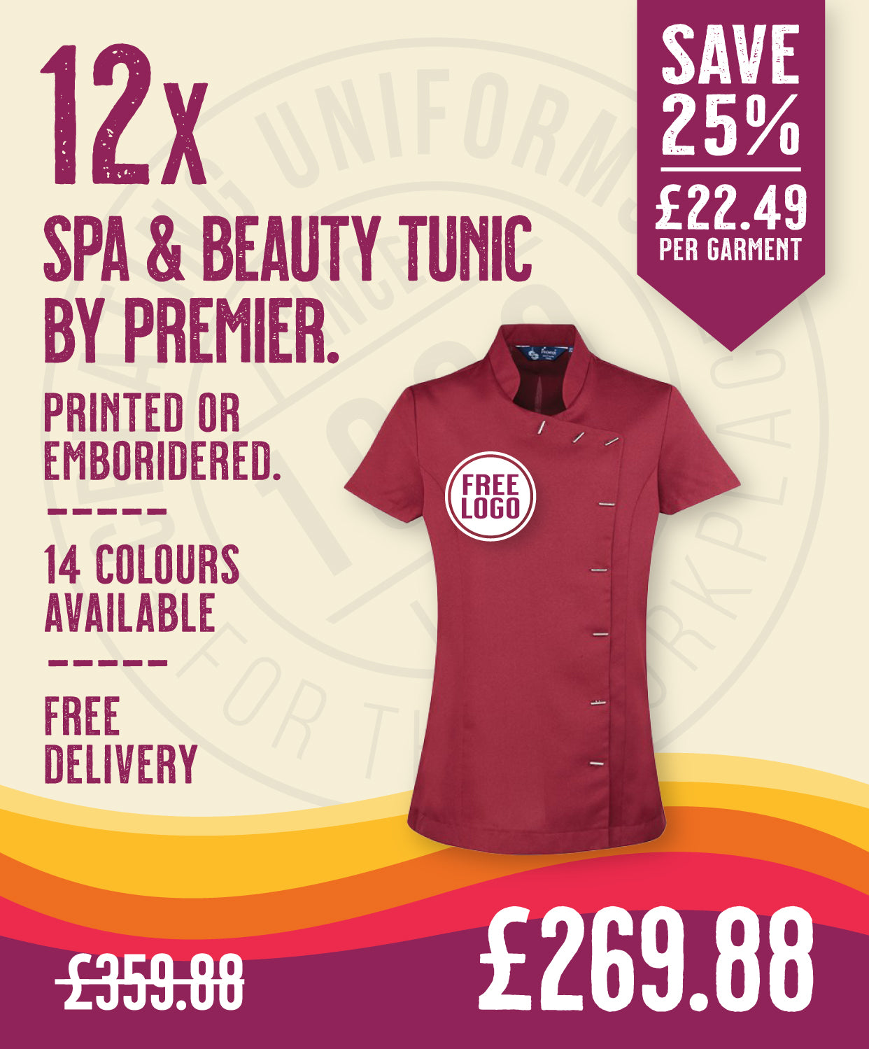 12 x Spa & Beauty Tunic By Premier