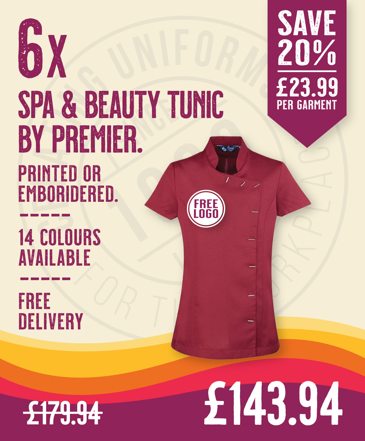 6 x Spa & Beauty Tunic By Premier