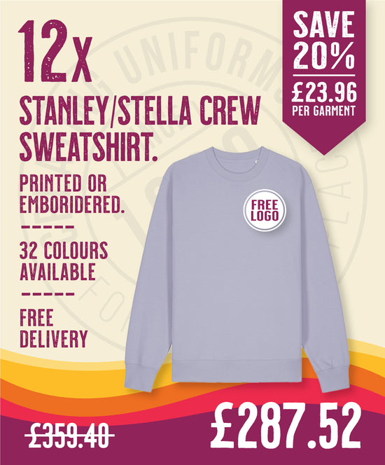 12 x Stanley/Stella Crew Sweatshirts