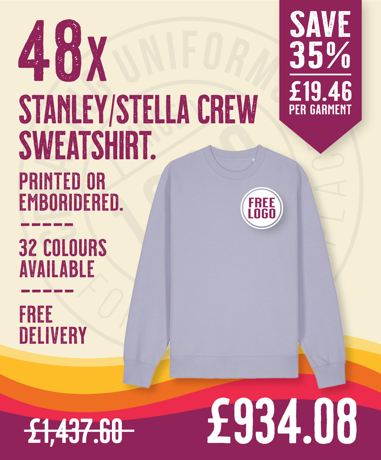 48 x Stanley/Stella Crew Sweatshirts