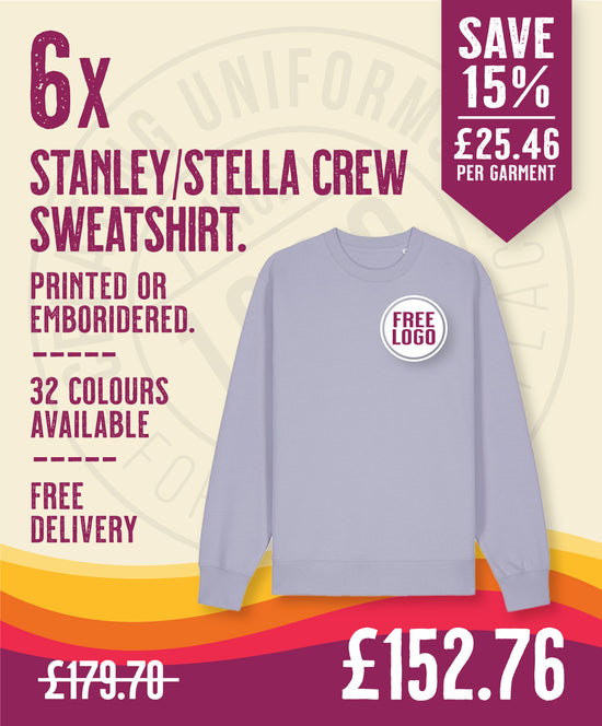 6 x Stanley/Stella Crew Sweatshirts