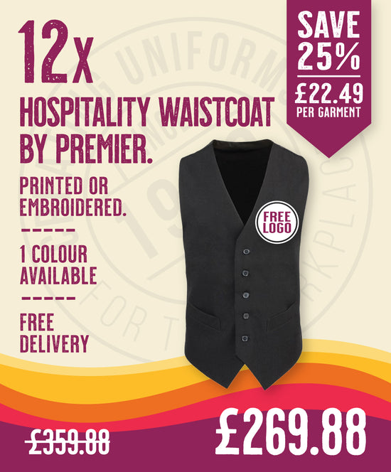 12 x Hospitality Waistcoat by Premier