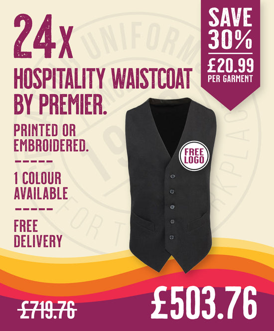 24 x Hospitality Waistcoat by Premier