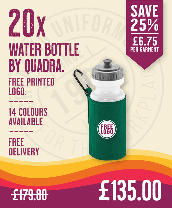 20 x Water Bottles & Holders by Quadra