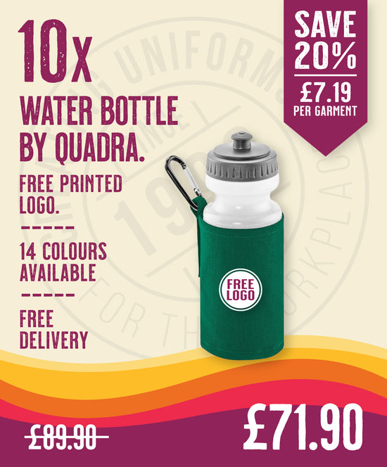 10 x Water Bottles & Holders by Quadra