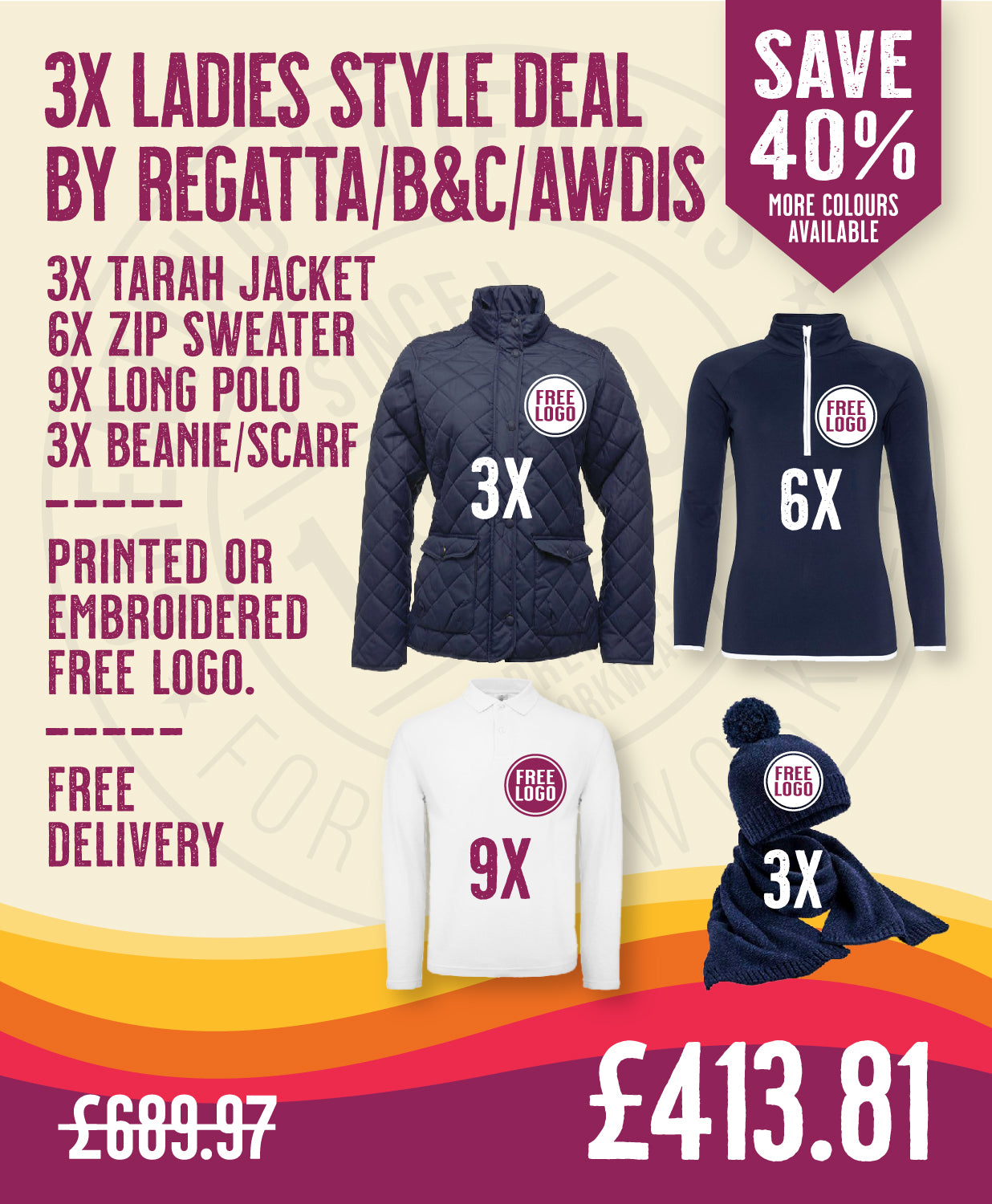 3x Ladies Style Deal by Regatta / B&C / AWDis