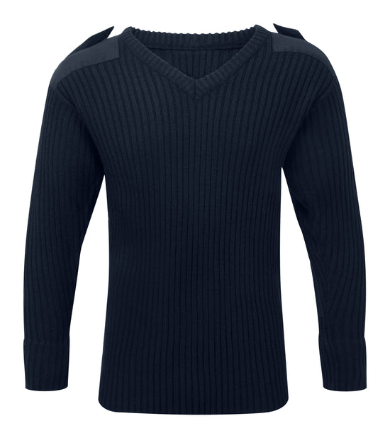 Fort V-Neck Combat Jumper - NAVY BLUE