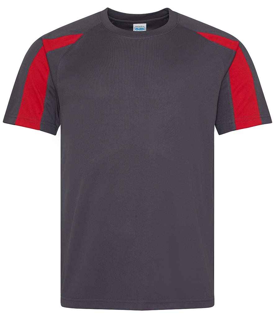 JC003 Charcoal/Fire Red Front