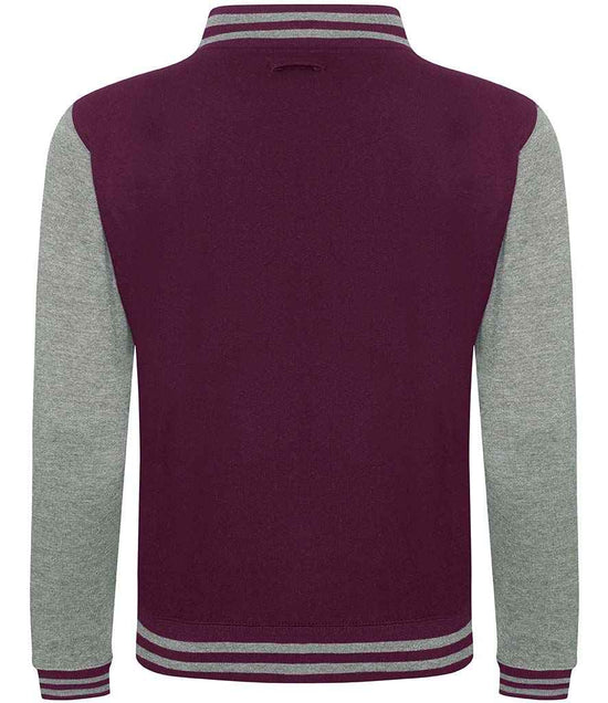 JH043 Burgundy/Heather Grey Back